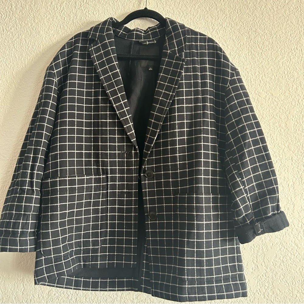 Madewell Checkered Black and White Blazer Size L